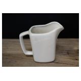 White Porcelain Creamer Pitcher, Square Sided