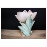Mccoy Pottery Double Calla Lily Vase, Matte White