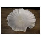 Vintage California Pottery Sunflower Bowl, Wavy Ri