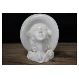 Vintage Head Vase, Girl In Hat With Braided Hair