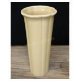 Vintage Pottery Vase, Fluted Yellow 8inch