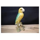 Vintage Chalkware Parrot, Green & Yellow
