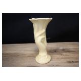 Hand Vase With Trumpet Flower, Usa Cream Yellow