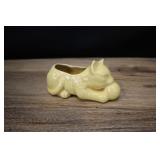 Kitty Cat With Yarn Miniature Planter, Yellow