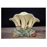 Mccoy Pottery Triple Calla Lily Vase, Yellow And G