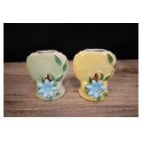 Pair Of Vintage Opco Zanesville Pottery Flower Vas