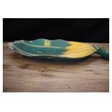 Carved Wood Banana Leaf Bowl Platter