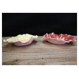 Walker Potteries Ceramic Flower Dishes, Yellow & R