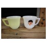 2 Fireking Opaline Miniature Cups