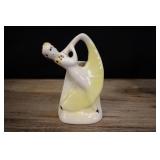 Vintage Girl In Dress Planter & Wall Pocket, Yello