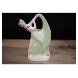 Vintage Girl In Dress Planter & Wall Pocket, Green