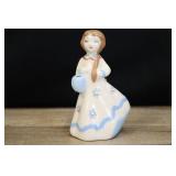 Weil Ware Pottery Girl With Braided Hair And Blue