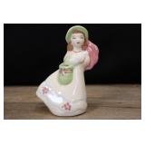 Weil Ware Pottery Girl In Green Bonnet With Green
