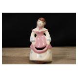 Weil Ware Pottery Girl In Pink Head Scarf And Apro