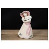 Weil Ware Pottery Girl In Pink Hat And Pink Ribbon