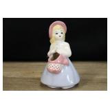 Weil Ware Pottery Girl In Pink Bonnet With Pink Ba
