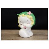 Sleepy Lizabet Vintage Ceramic  Head Vase