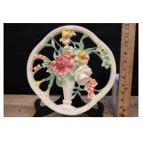 Vintage Chalkware Flower Vase Wall Hanger