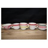 Assorted White Cups With Pink Red & Yellow