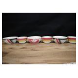Assorted White Bowls With Pink Red & Yellow