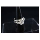 Sterling Silver & Zirconia Engagement Wedding Band