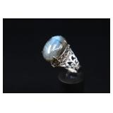 Grey Labradorite & Sterling Silver Ring,