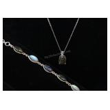 Grey Labradorite & Sterling Silver Bracelet And