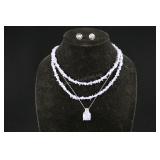 Sterling Silver & Amethyst Pendant With Necklace A