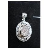 Sterling Silver & Grey Druzy Pendant
