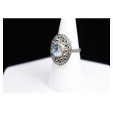 Sterling Silver & Moonstone Daisy Flower Ring, 925