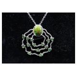 Green Mohave Turquoise And Swarovski Crystal Sterl