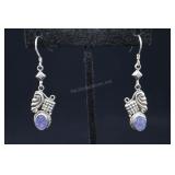 Sterling Silver & Amethyst Earrings, 925