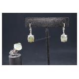 Sterling Silver & Grey Labradorite Ring And Drop E