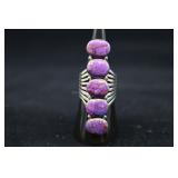 Sterling Silver & Purple Turquoise Long Ring, 925