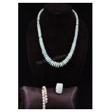 Sterling Silver & Blue Amazonite Stone Long Ring,