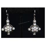 Opal & Sterling Silver Earrings, 925