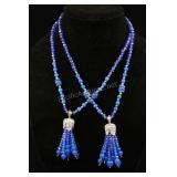 Pair Of Blue Stone Beaded Necklaces