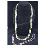 Three Cultured Pearl Necklaces, Green & Silver, Ap