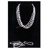 Cultured Pearls And Amethyst Chip Stand Necklaces