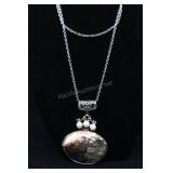 Abalone Shell And Pearl Pendant With Stainless