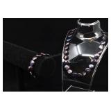 Cultured Pearl Necklace And Bracelet, Purple Petal