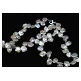 Cultured Pearl Necklace, Silver & White Petal Pear