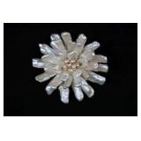 Cultured Pearl Flower Pendant Brooch