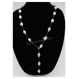 Sterling Silver & Cultured Pearl Necklace, White,