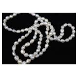Cultured Pearls Strand Necklace, Cream White, Appr