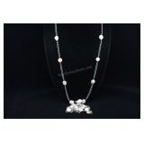 Cultured Pearl Stainless Steel Link Necklace