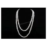 Cultured Pearl Strand Necklace, White, Approx. 56"