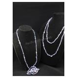 Cultured Pearl Strand Necklaces, Blue, Approx. 60"