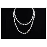 Cultured Pearl Strand Necklace, White, Approx. 48"