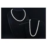 Cultured Pearl Strand Necklaces, White